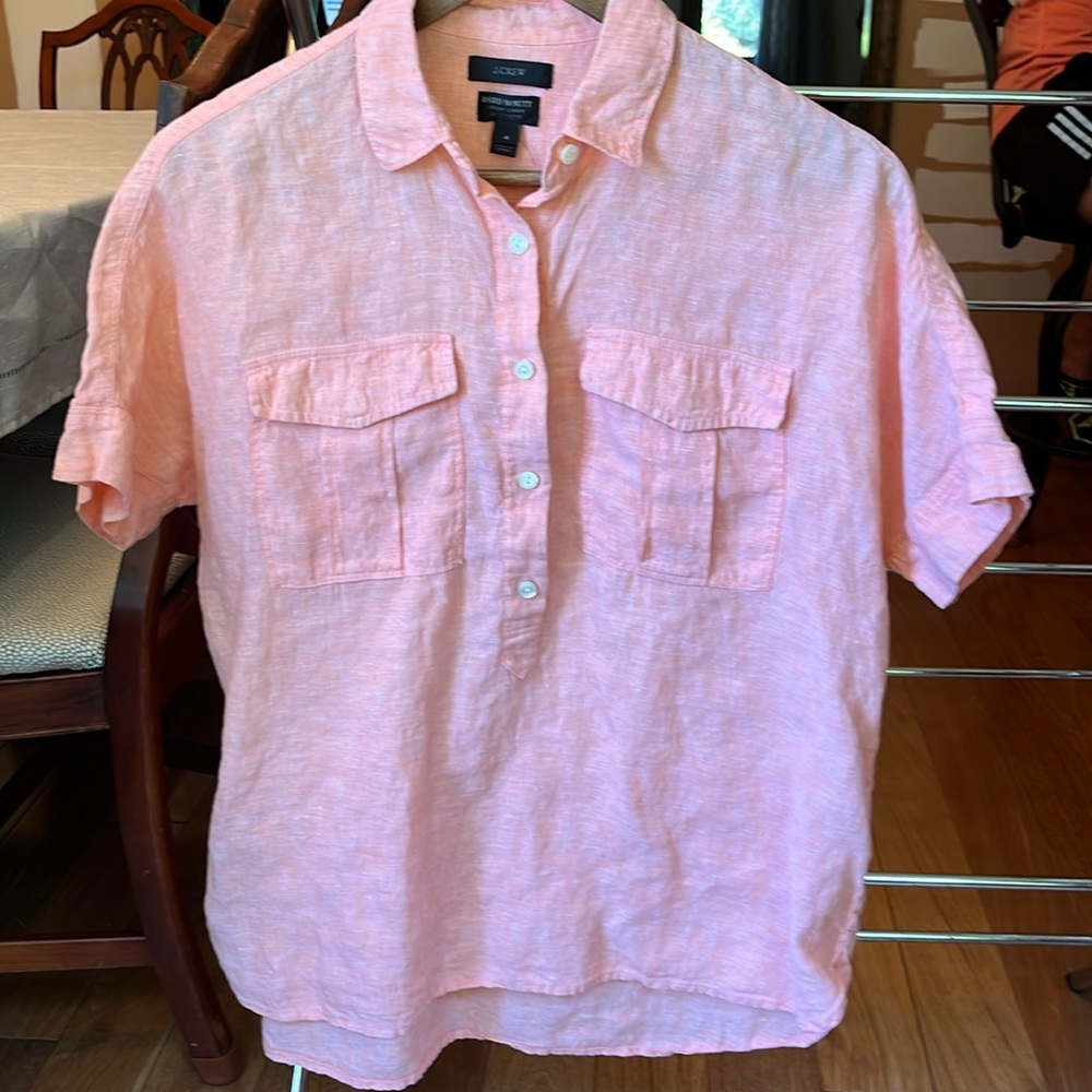 J. Crew Baird McNutt Irish linen popover top sz 4